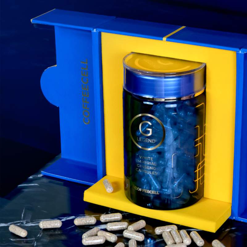 Синяя коробка COFFEECELL G LEGEND внутри